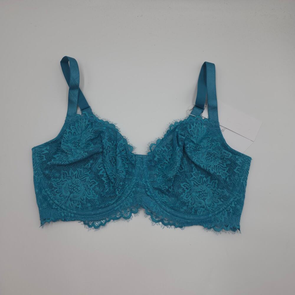 HSIA Sunflower Underwire Unlined Lace Bra in Haze Blue Size 36G